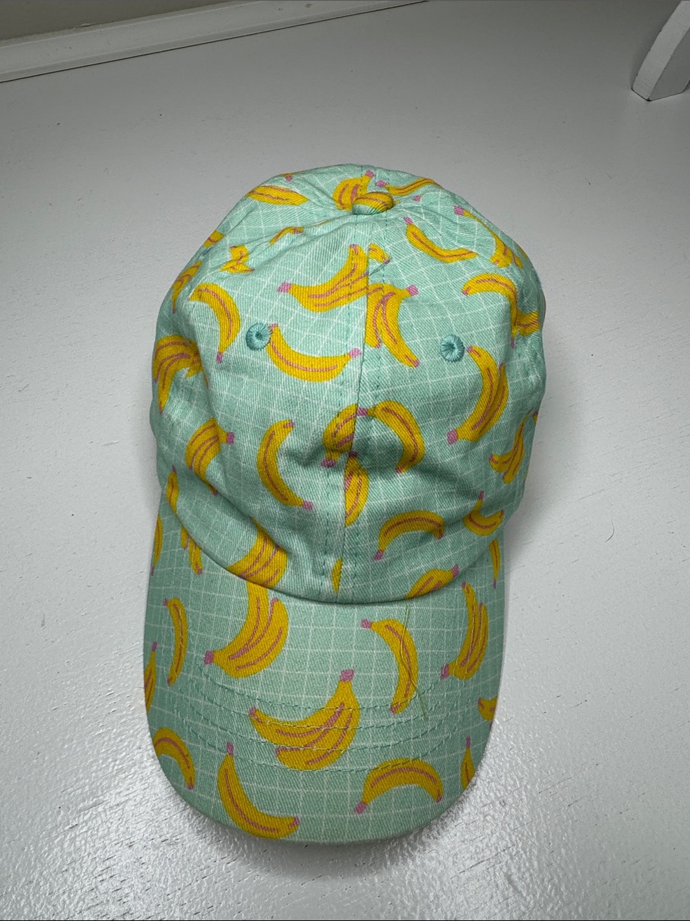 art class Mint Green Banana Print Kids Baseball Cap